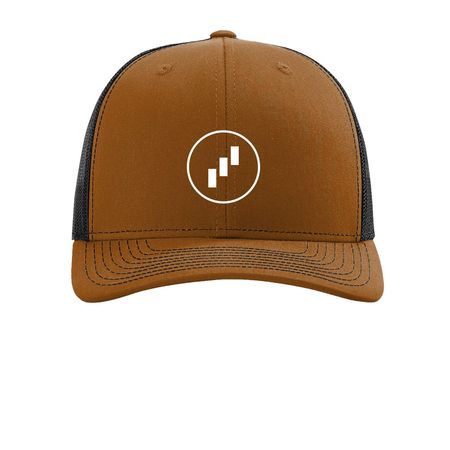 Steps Logo Hats, a Carmel/ Black Printed Snapback Trucker Cap