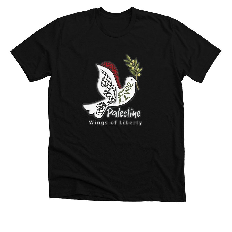 Palestine - Wings of Liberty??, a Solid Black Blend Premium Unisex Tee