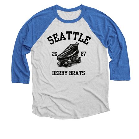 Homecoming Slam Shirts, a Vintage Royal and Heather White 3/4 Sleeve Baseball Tee