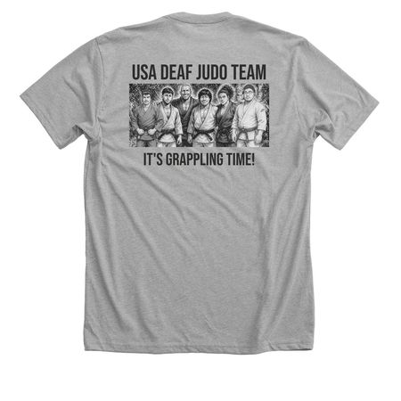 &nbsp;Judo Team (Baki Style), a Athletic Heather Premium Unisex Tee (back-view)