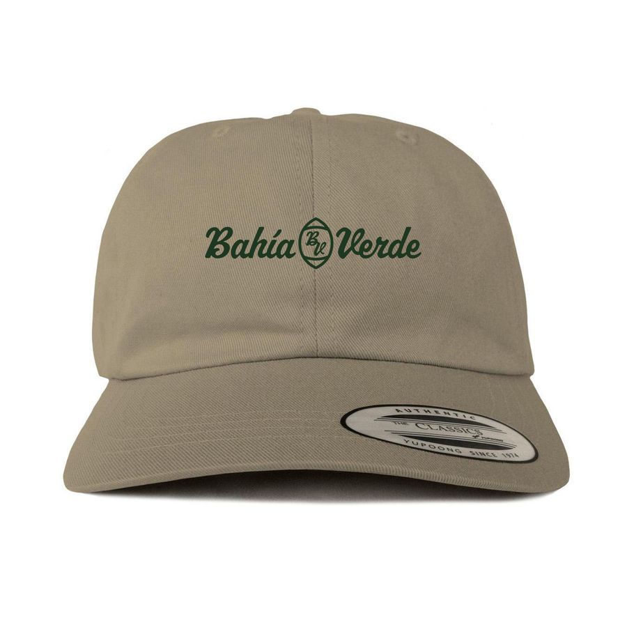 Bah?a Verde Green Vintage Hats, a Khaki Printed Classic Baseball Cap