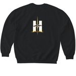 Heavy is the Light Ts, a Black Softstyle Crewneck Sweatshirt (back-view)
