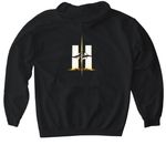 Heavy is the Light Ts, a Black Gildan Softstyle Pullover Hoodie (back-view)