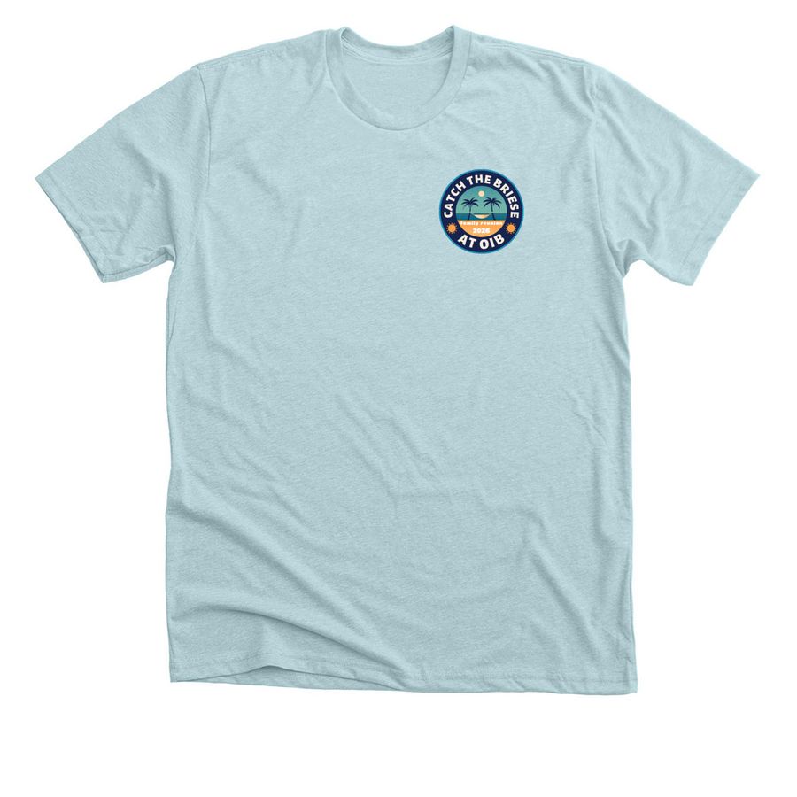 Briese Tees, Hoodies /w front and back logo, a Heather Ice Blue Premium Unisex Tee