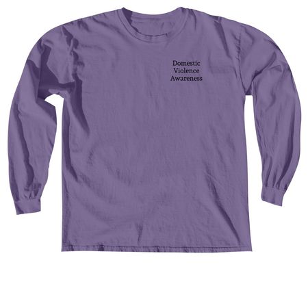 DV Awareness Month 2026, a Grape Comfort Colors Long Sleeve Tee