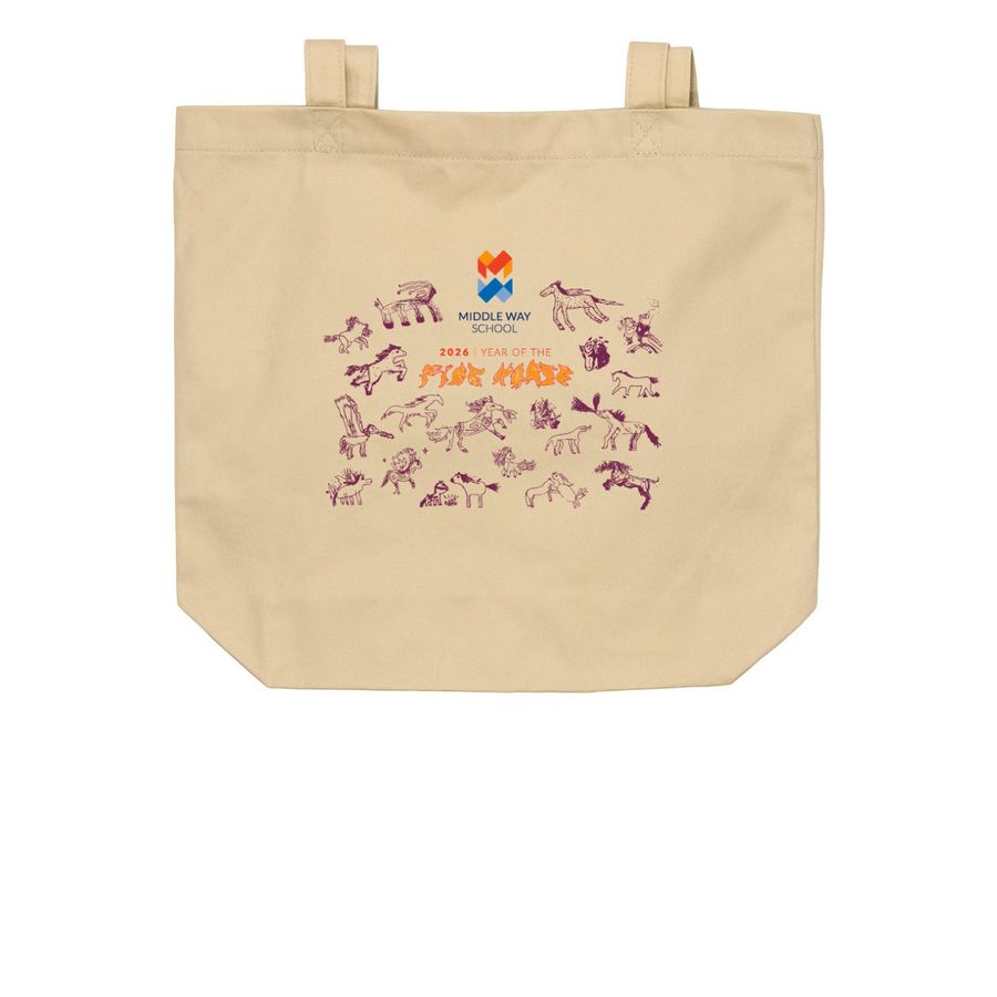 Year of the Fire Horse Tote Bag, a Oyster Organic Cotton Tote Bag