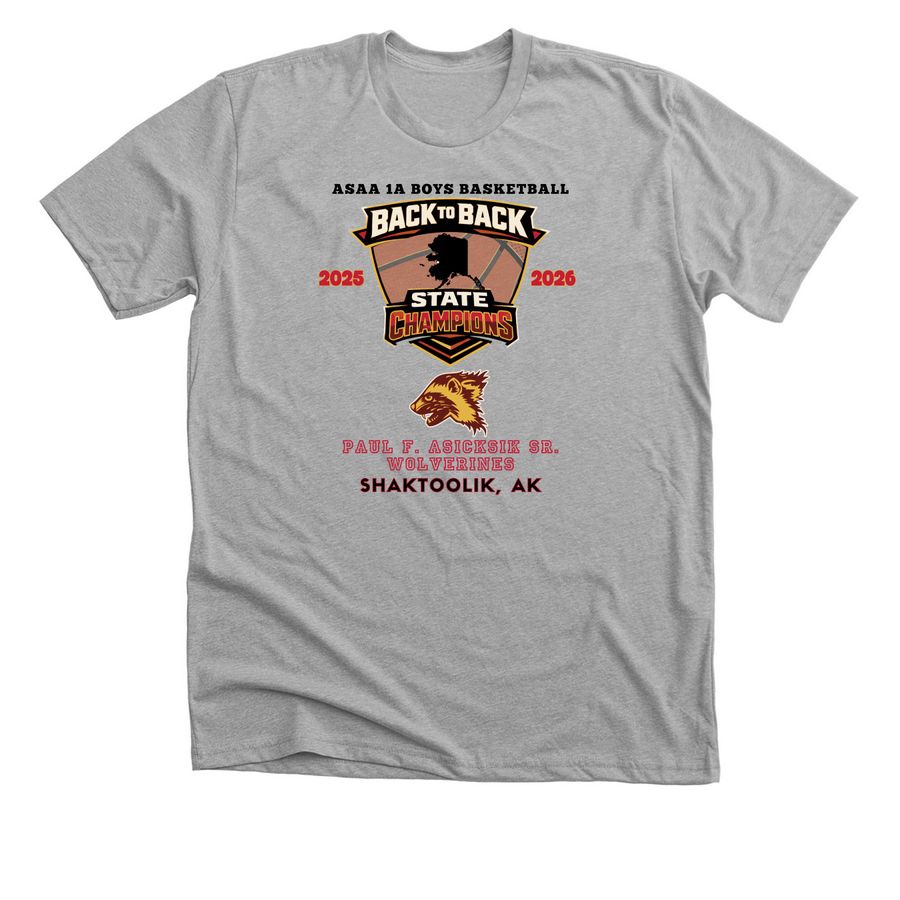 Shaktoolik Back to Back Gray, a Athletic Heather Premium Unisex Tee
