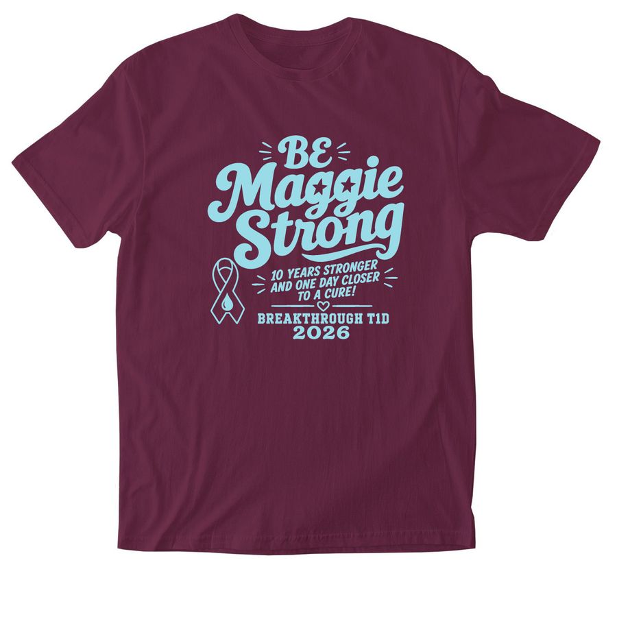 Maggie year #10 team shirt, a Maroon Softstyle Cotton Tee