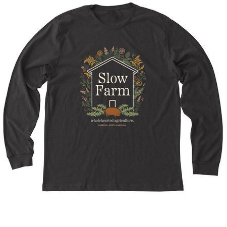 Slow, Wholehearted Agriculture., a Dark Grey Heather Premium Long Sleeve Tee