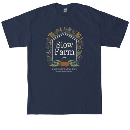 Slow, Wholehearted Agriculture., a Navy Tall Classic Unisex Tee