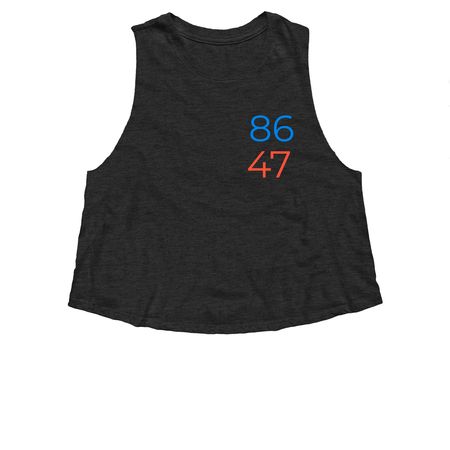 86 47 Tanks, a Dark Grey Heather Women?s Cropped Racerback Tank