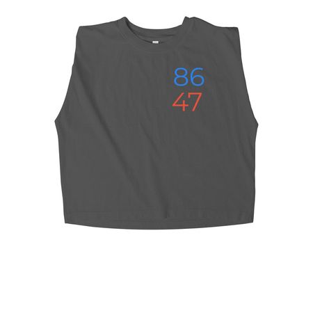 86 47 Tanks, a Faded Black Women's Heavyweight Garment Dye Muscle Tee
