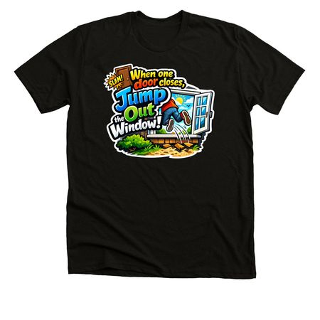 Dynamic Words of Wisdom, a Black Heather Premium Unisex Tee