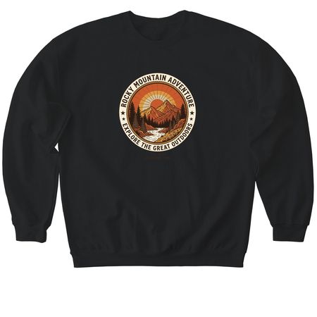 Kaos Retro Sunset Adventure, a Black Softstyle Crewneck Sweatshirt