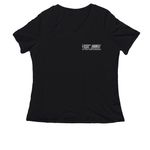 Adirondack Strides 2026&nbsp;, a Black Women's Relaxed V-Neck Tee (back-view)