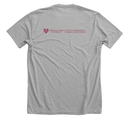 VUU School of Education, a Athletic Heather Premium Unisex Tee (back-view)