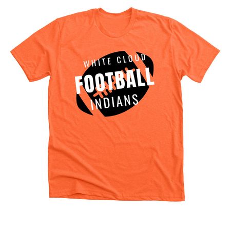 White Cloud Football, a Heather Orange Premium Unisex Tee