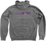 Self Love Club, a Deep Heather Zip Up Hoodie (back-view)