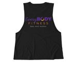Self Love Club, a Deep Black Allmade Eco Triblend Women?s Muscle Tank (back-view)
