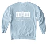?Women in Law? Crew + Hoodie w/ OCU Logo, a Chambray Comfort Colors Crewneck Sweatshirt (back-view)