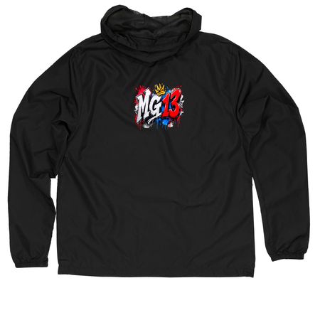 1 Of 1 Windbreaker/Packable Anorak, a Black Quarter-Zip Windbreaker (back-view)