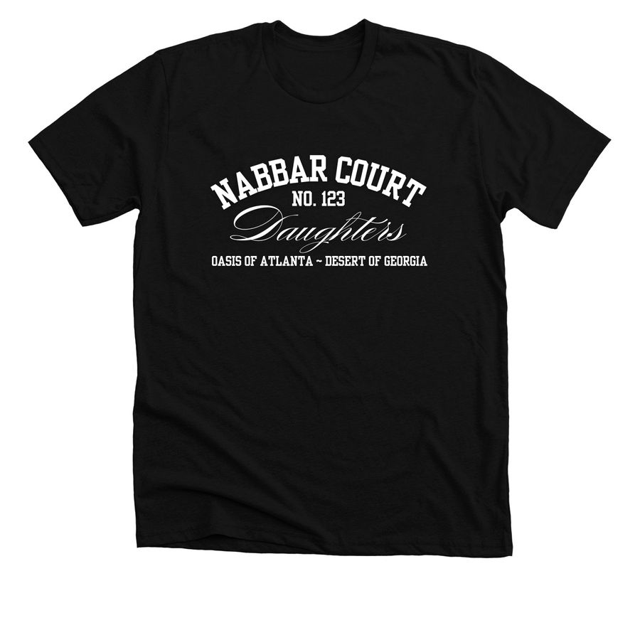 NABBAR COURT: Legacy-Daughters (white), a Solid Black Blend Premium Unisex Tee