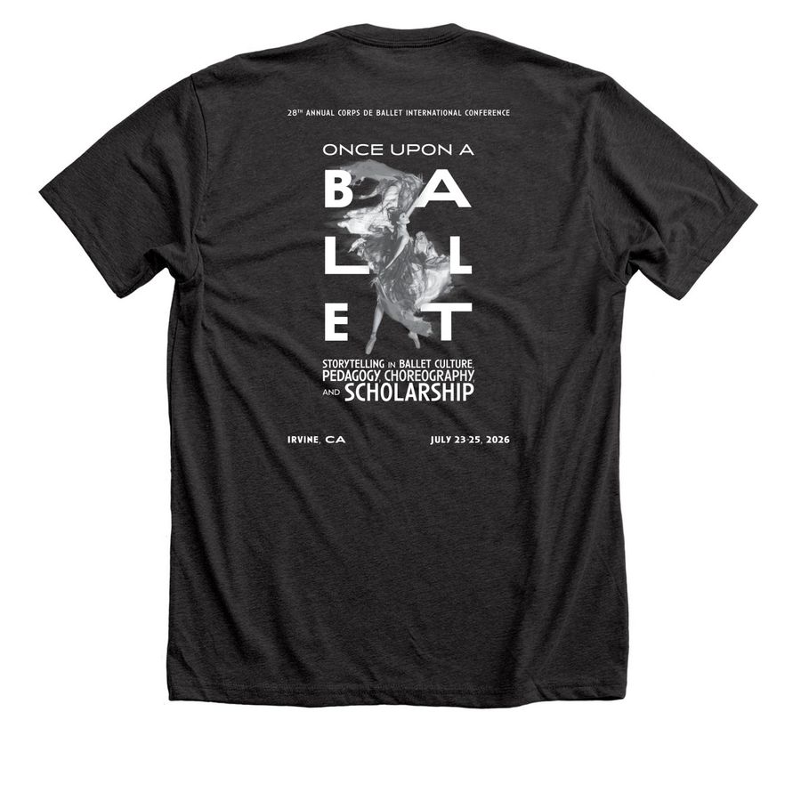 2026 Conference Tee, a Dark Grey Heather Premium Unisex Tee (back-view)