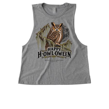 Happy H-OWL-oween, a Aluminum Grey Allmade Eco Triblend Women?s Muscle Tank