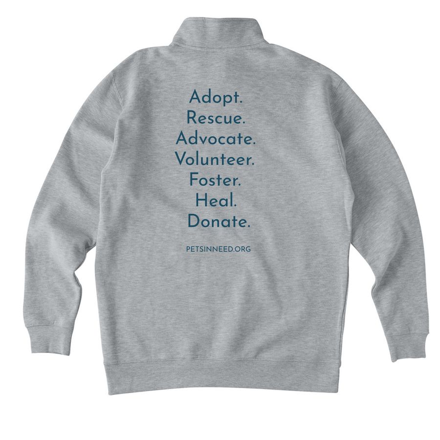 Shelter Crew Quarter Zip, a Grey Heather Midweight Quarter Zip Pullover (back-view)
