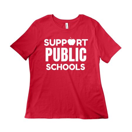 Support Public Schools, a Red Women?s Relaxed Cotton Tee