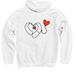 "hearing heart", a White Pullover Hoodie (back-view)