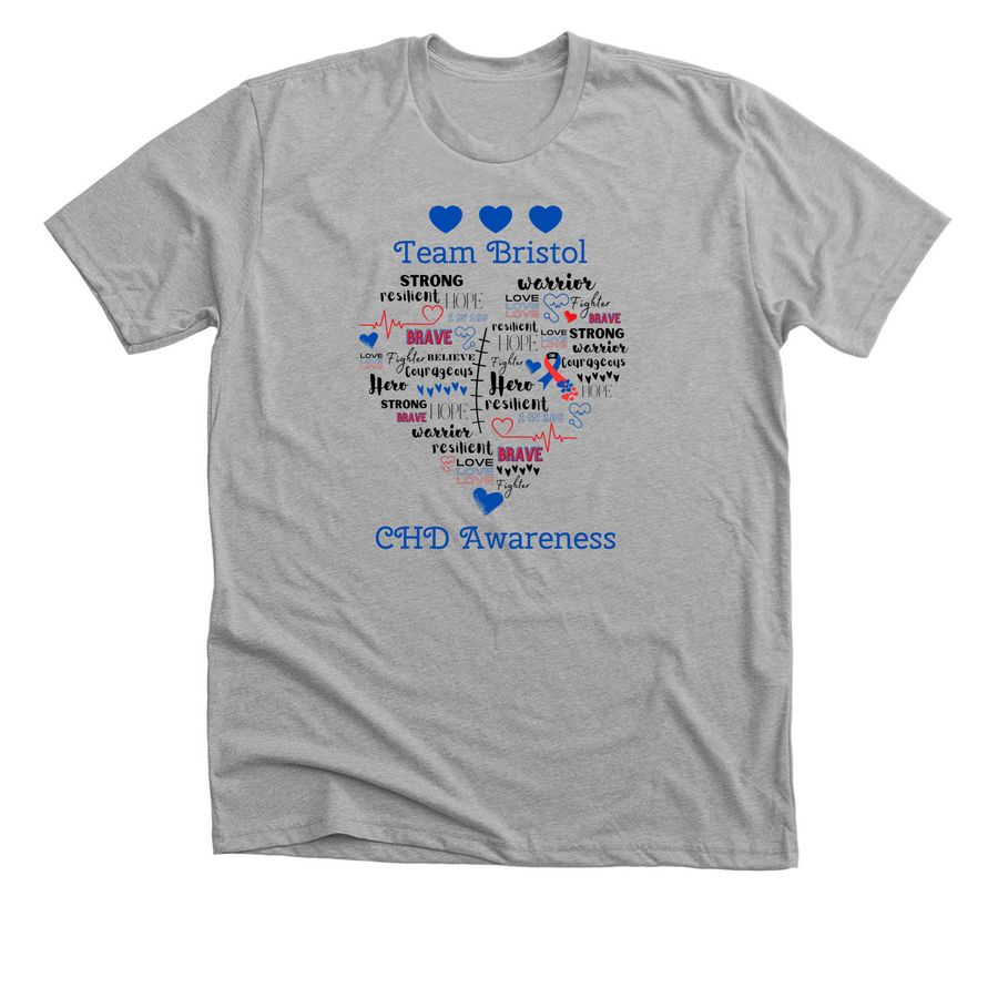 Team Bristol: Fighting for Our Heart Warrior, a Athletic Heather Premium Unisex Tee