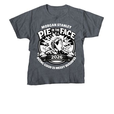 Pie in the Face Fundraiser T-Shirt, a Dark Heather Youth Unisex Tee
