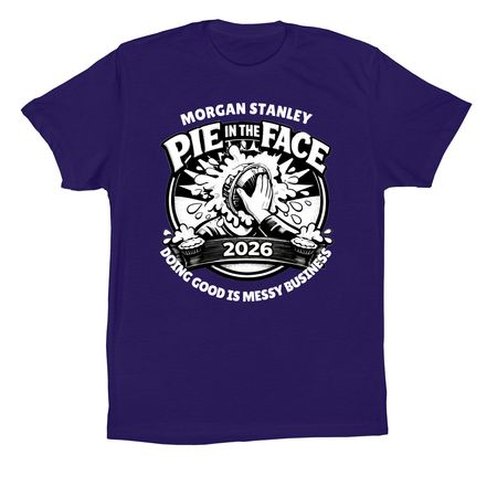 Pie in the Face Fundraiser T-Shirt, a Team Navy Premium Cotton Tee