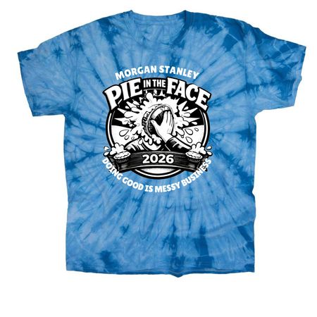Pie in the Face Fundraiser T-Shirt, a Baby Blue Classic Tie Dye Tee