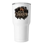 Long Tall Drink Bottle, a White Insulated Tumbler (back-view)