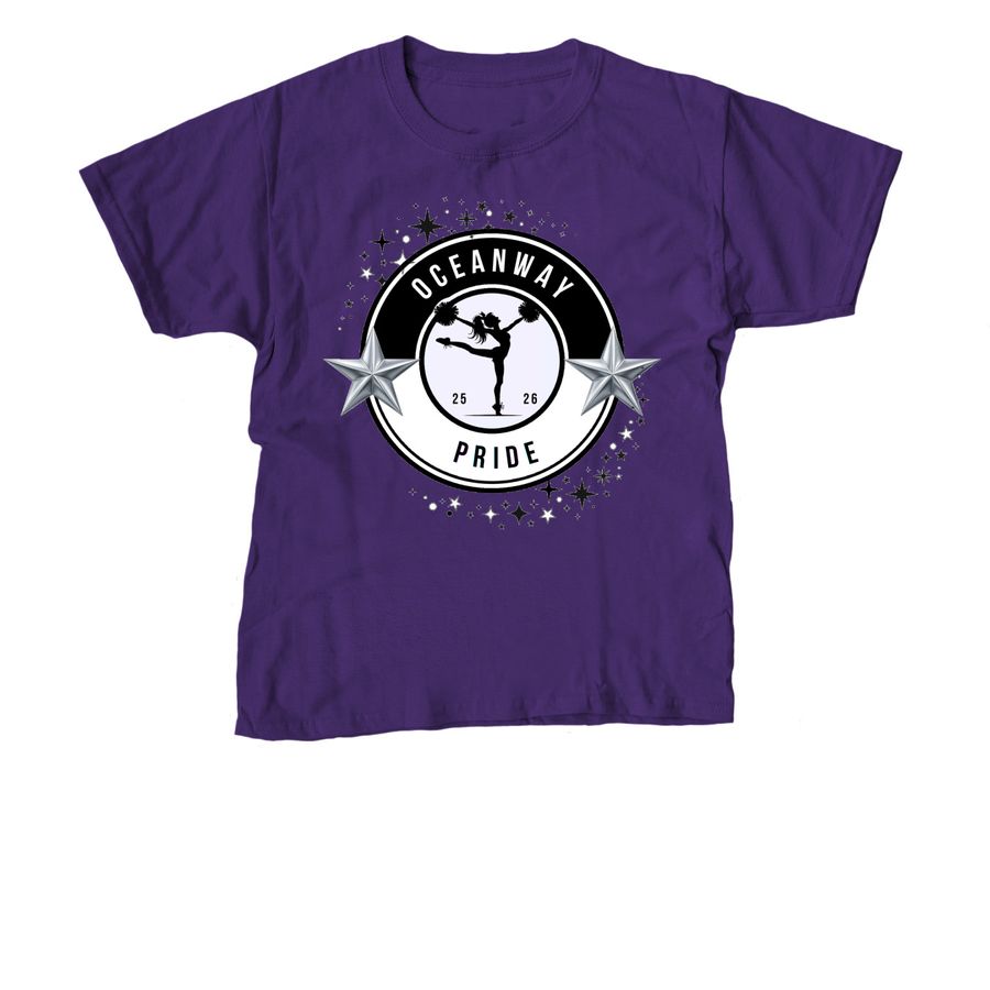 OC Pride Cheerleaders, a Purple Youth Unisex Tee