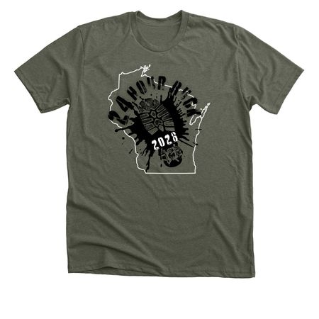 24hr Ruck, a Heather Military Green Premium Unisex Tee
