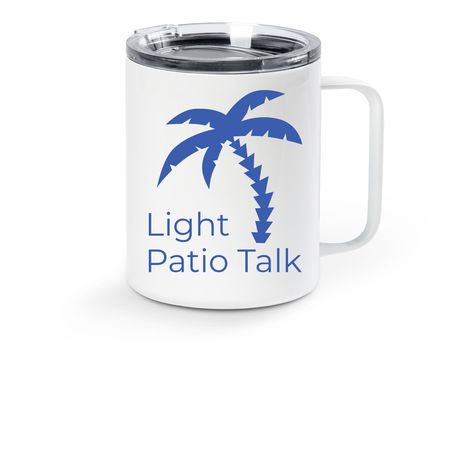 Light Patio Travel Mug, a White Stainless Steel Travel Mug