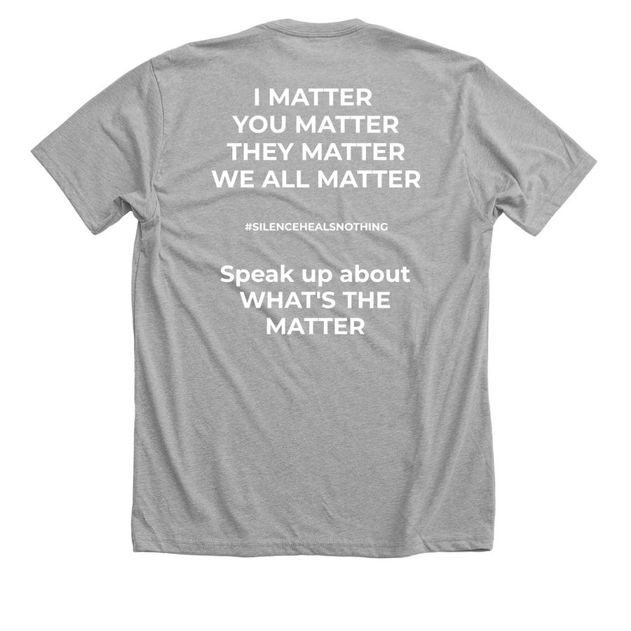Speak up, a Athletic Heather Premium Unisex Tee (back-view)