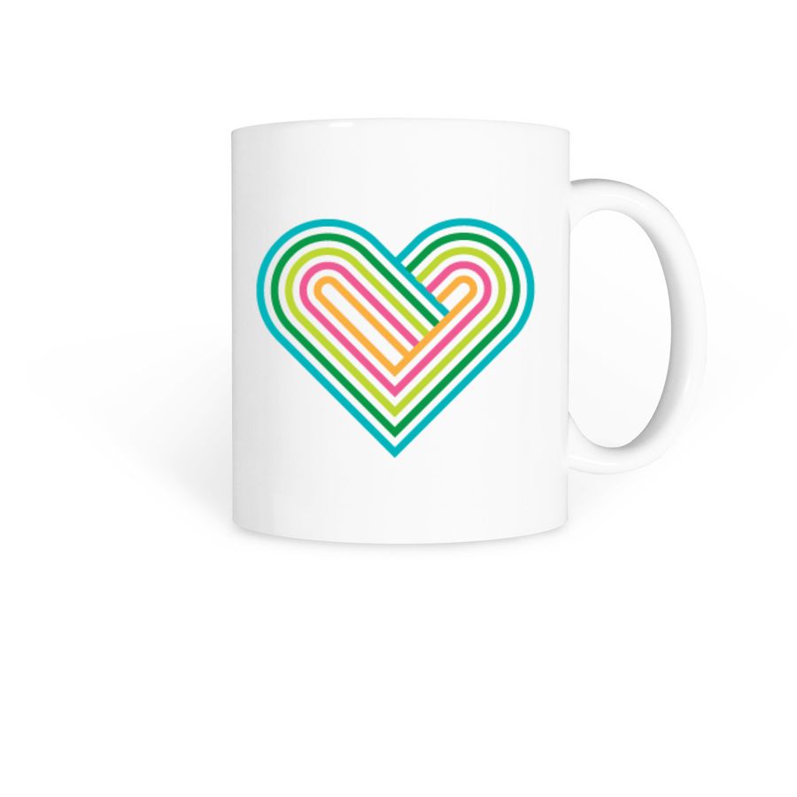 Heart Icon Ceramic Coffee Mug, a White Coffee Mug