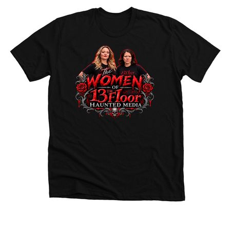 13th Floor Haunted Media Women's Logo Design, a Solid Black Blend Premium Unisex Tee