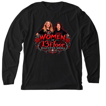 13th Floor Haunted Media Women's Logo Design, a Solid Black Blend Premium Long Sleeve Tee