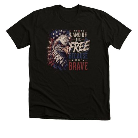 Land of the Free, a Black Heather Premium Unisex Tee