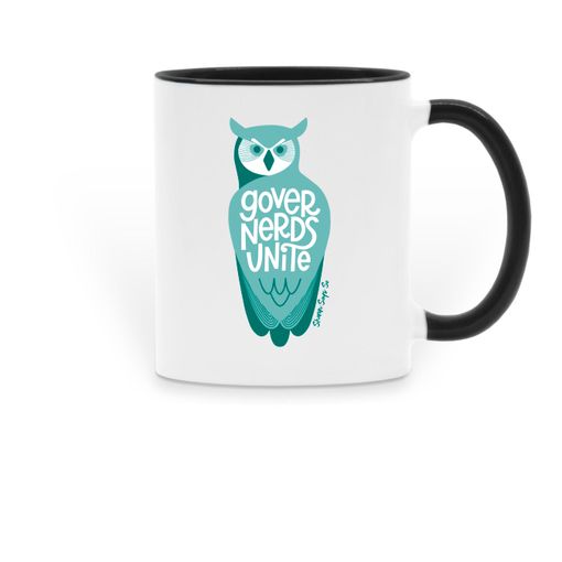 Governerds Unite Owl (Green) Black Two-Tone Coffee Mug