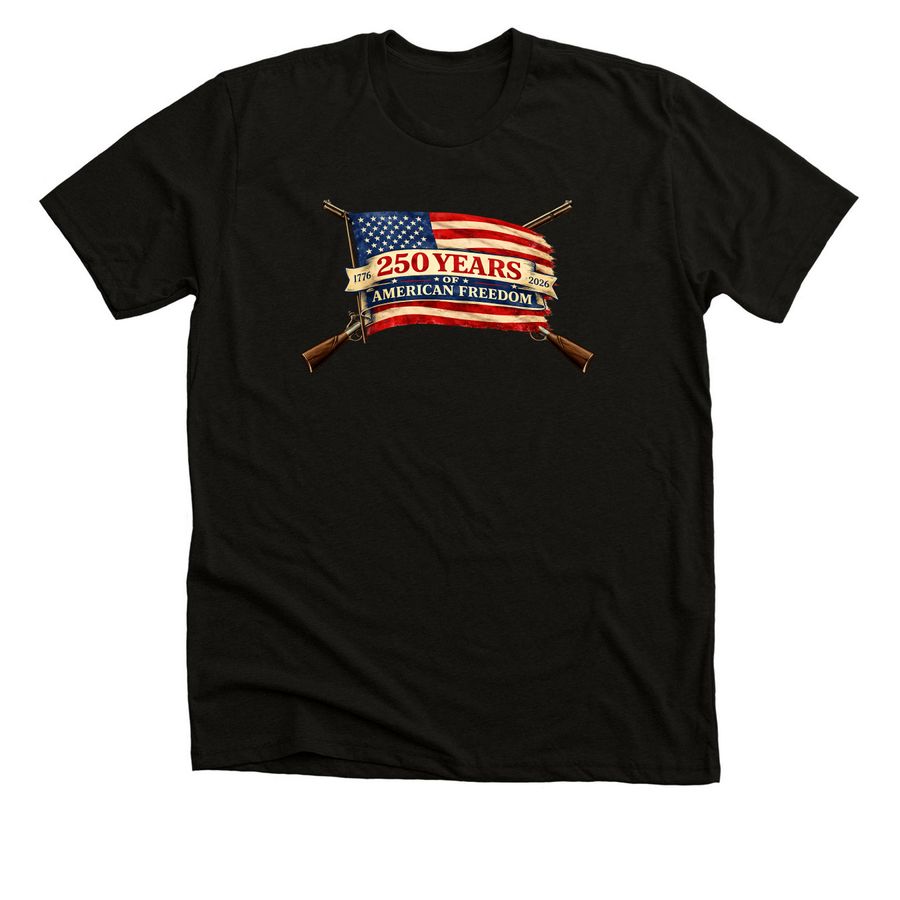 1776 ? When Freedom Was Declared, a Solid Black Blend Premium Unisex Tee