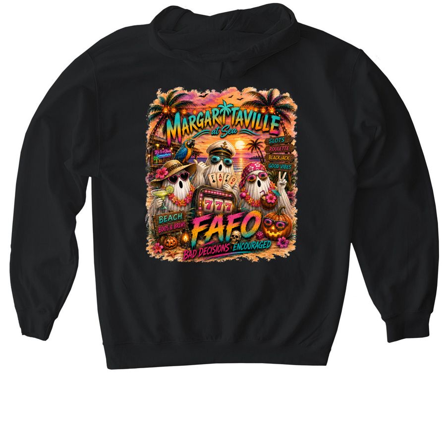 Islander 10.28.26, a Black Gildan Softstyle Pullover Hoodie (back-view)