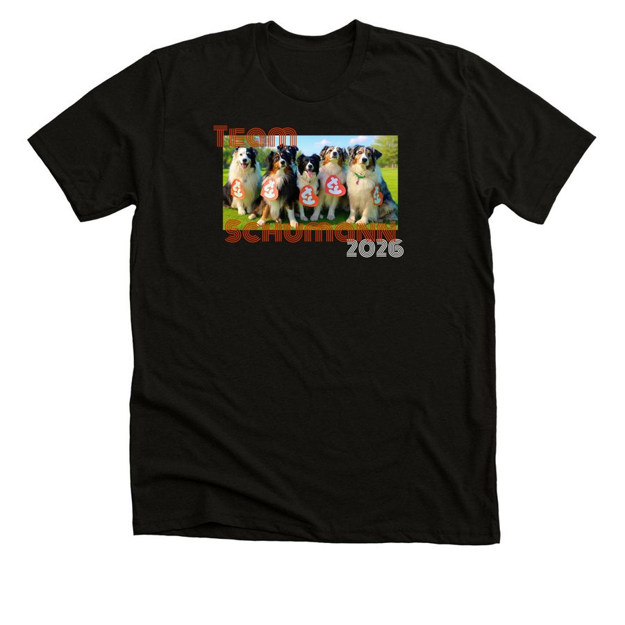 Team Schumann 2026, a Black Heather Premium Unisex Tee