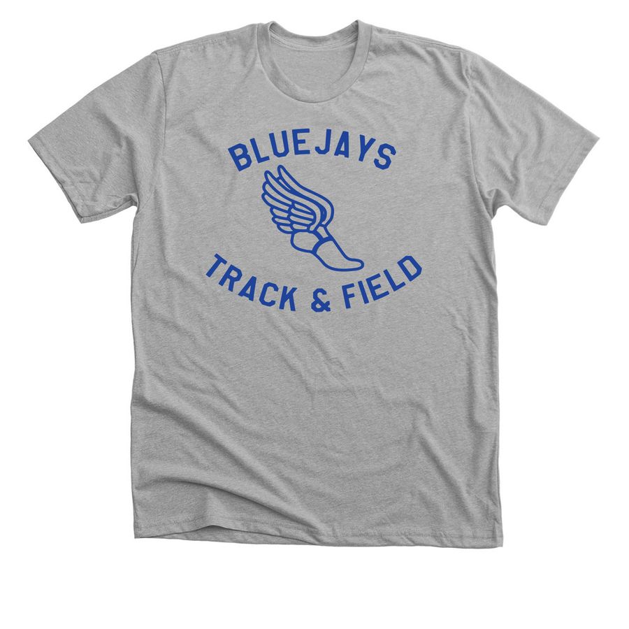 Bluejays Track & Field Royal, a Athletic Heather Premium Unisex Tee