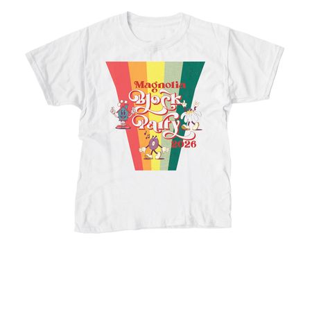 Adult/Youth- 5200 Magnolia Block Party 2026, a White Youth Unisex Tee